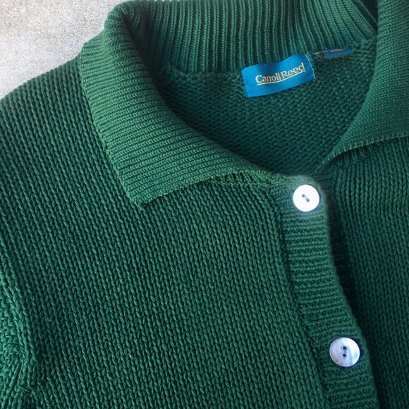 Forest Green Vintage Cotton Cardigan - Picture 4 of 5